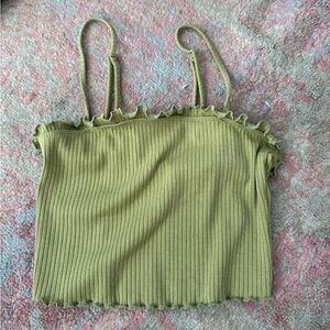 Forever 21 Sage Ribbed Crop Top